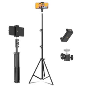 Buy Tygot Lightweight & Portable Portable 7 Feet (84 Inch) Long Tripod Stand with Adjustable Mobile Clip Holder for All Mobiles & Cameras (Black) Online at Low Prices in India - Amazon.in