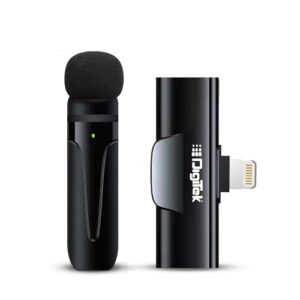 Digitek (DWM-002 Wireless Microphone for iPhone with Noise Cancellation, Collar Clip & Crystal-Clear Audio for Vlogs, YouTube, Interview & Live Streaming  Amazon.in: Musical Instruments
