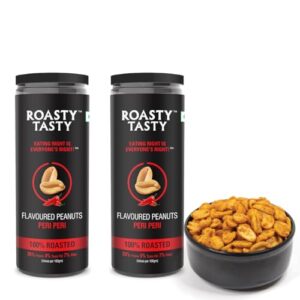Roasty Tasty Peri Peri Flavour Roasted Peanuts|Healthy Snacks|Rich In Protein & Fibre|Roasted, Not Fried Snacks|Healthy Food|Namkeen Peanuts|Crunchy Masala Peanuts|Pack Of 2 (150G Each)  Amazon.in: Grocery & Gourmet Foods