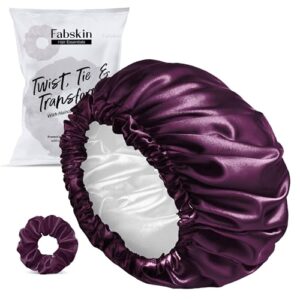 Buy FABSKIN Luxury Satin Silk Hair Bonnet Cap for Sleeping with Satin Scrunchie | For Women & Girls | For Curly & All Hair Types - Wine Online at Low Prices in India - Amazon.in