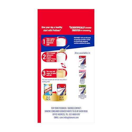 Protinex Creamy Vanilla, 1000G|40% daily protein is when prepared with 200ml milk for strong muscles | high Protein | Zero added sugar| Nutrional drink for men, women Amazon.in: Health & Personal Care - Image 10