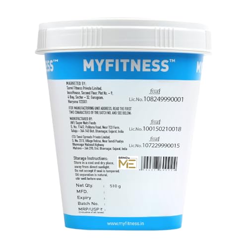 MYFITNESS Peanut Butter Chocolate Spread Crispy 510g | 21g Protein & 8g Fiber | Tasty & Healthy Nut Butter Spread for Breakfast & Snacks | Cholesterol Free | Zero Trans Fat | 100% Pure Roasted Nuts Amazon.in: Grocery & Gourmet Foods - Image 5