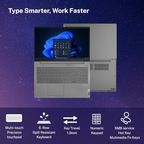 Lenovo V15 Intel Core i3 13th Gen (16GB RAM/512GB SSD/Windows 11 Home/Office 2024/Iron Grey) 15.6" FHD (1920x1080) Antiglare 250 Nits Thin & Light Laptop/1Y Onsite/1.65 kg, 83CCA08KIN Amazon.in: Electronics - Image 4