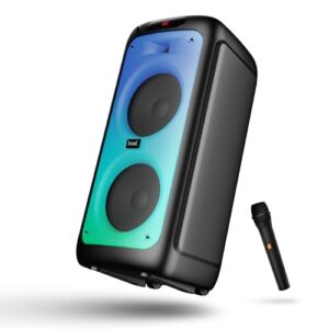 boAt Partypal 390/400 Speaker w/ 160 W Signature Sound, Karaoke with 2 Microphone Input Ports, Up to 6 hrs Playtime, EQ Modes, TWS Mode, Bluetooth v5.3, AUX & USB Type-C Port, Space Black  Amazon.in: Electronics