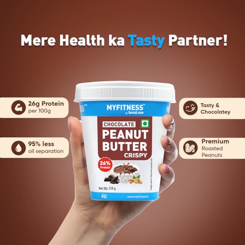 MYFITNESS Peanut Butter Chocolate Spread Crispy 510g | 21g Protein & 8g Fiber | Tasty & Healthy Nut Butter Spread for Breakfast & Snacks | Cholesterol Free | Zero Trans Fat | 100% Pure Roasted Nuts Amazon.in: Grocery & Gourmet Foods - Image 3