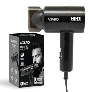 AGARO Hair Dryer for Men, 1200 Watts, 2 Heat Speed and Cool Mode, Foldable (Compact in Size), Black  Amazon.in: Beauty
