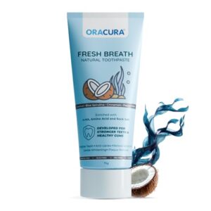 Buy ORACURA® Fresh Breath Natural Toothpaste (Coconut & Blue Spirulina) | Fights Bad Breath & Promotes Oral Balance | Fluoride-Free, SLS-Free | 75g Online at Low Prices in India - Amazon.in