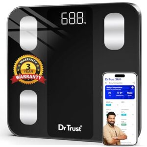 Dr Trust USA 526 Legend BMI Weight Scale & Body Fat Analyzer with IOS/Android App Sync,14 Essential Composition Metrics Weighing Machine for Home Health Monitoring (Black)  Amazon.in: Health & Personal Care