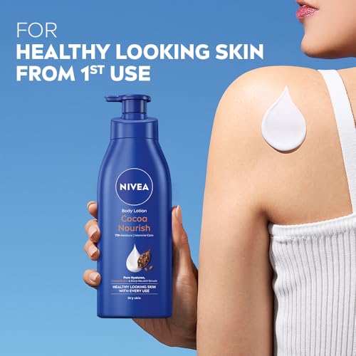 NIVEA Cocoa Nourish 400ml Body Lotion with Deep Moisture Serum| 72 H Moisturization | With Cocoa Butter & Coconut Oil | Non Greasy & Healthy Looking Skin |For Very Dry Skin Amazon.in: Fashion - Image 5