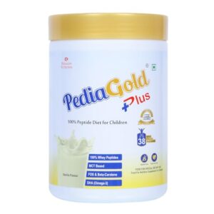 PEDIAGOLD PLUS- 100% Peptide Diet for Children - Vanilla Flavour - 400g  Amazon.in: Health & Personal Care