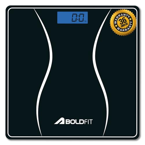 Boldfit Weight Machine for Home Digital Weighing Machine for Human Body with LCD Display Max Weight Capacity 180Kgs (Batteries Not Included) – Bathroom Scale for Home Amazon.in: Health & Personal Care