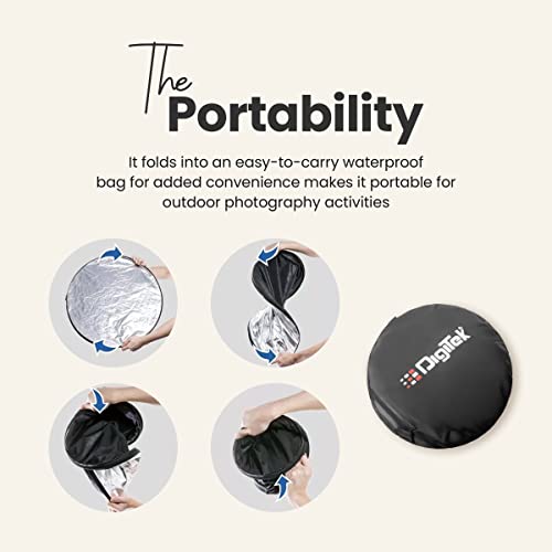 Digitek (DRB 5-1) Camera Reflector 45-inch /110 cm 5 in 1 Collapsible Multi-Disc Light with Bag - Translucent, Silver, Gold, White and Black for Studio Photography Amazon.in: Electronics - Image 6