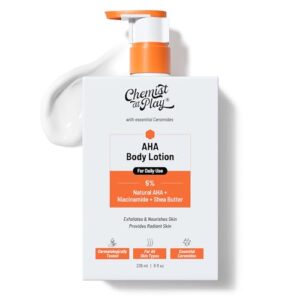 Buy Chemist At Play AHA Body Lotion for Dry Skin | Exfoliates Dead Skin, Deeply Nourishes & Boosts Radiance | With 5% Natural AHA, Niacinamide & Shea Butter | Skin Brightening & Moisturising Lotion- 236ml Online at Low Prices in India - Amazon.in