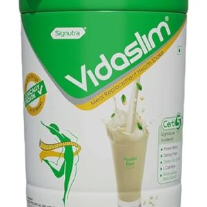 Vidaslim Meal Replacement Shake for Weight Loss for Men & Women, 22.8g Protein per Serve, Trans Fat Free, No Added Sugar, Clinically Proven, Rich With 38 Key Nutrients, 400g Vanilla Elixir  Amazon.in: Health & Personal Care