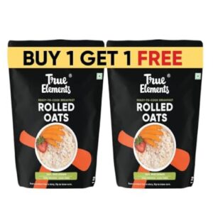 True Elements Rolled Oats 2kg - Diet Food | Jumbo Oats 1kg (Buy 1 Get 1 FREE) | Gluten Free Oats | Rich in Protein | Cereal for Breakfast | High Fibre | 100% Wholegrain  Amazon.in: Grocery & Gourmet Foods