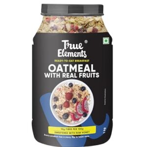 True Elements Whole Oatmeal 1kg - Overnight Oats | Breakfast Food | Healthy Diet | Oatmeal for Breakfast | Oats with Chia Seeds, Dry Fruits and Nuts | 9.8g Protein  Amazon.in: Grocery & Gourmet Foods