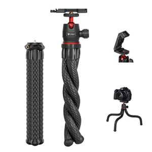 Buy Tygot T-111 Camera Tripod, Mini Flexible Tripod Stand with Hidden Phone Holder w Cold Shoe Mount, 1/4'' Screw for Magic Arm, Universal for iPhone 14 13 Pro XS Max Samsung Canon Nikon Sony Cameras Online at Low Price in India | Tygot Camera Reviews & Ratings - Amazon.in