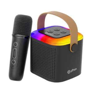 pTron Newly Launched Fusion Tunes 10W Mini Bluetooth Speaker with Wireless Karaoke Mic, 8Hrs Playtime, Vivid RGB Lights, Voice Effects, Multi-Play Modes BT5.1/TF Card & Type-C Charging Port (Black)  Amazon.in: Electronics