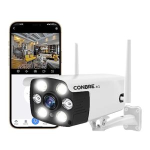 Buy Conbre Rugged 4G 3G Sim Based Wireless Outdoor Bullet CCTV Camera | IP66 Waterproof CCTV | Color Night Vision | Two Way Talk | Support Upto 128GB SD Card | All SIM Support Online at Low Prices in India - Amazon.in