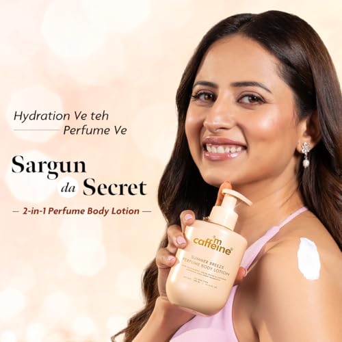 mCaffeine Breeze Perfume Body Lotion 300ml| Niacinamide, Cocoa & Shea Butter For Deep Moisturization | Lightweight, Non-Sticky & Daily Use | Aqua-Fresh Beachy Fragrance | Winter Cream for Dry Skin Amazon.in: Health & Personal Care - Image 2