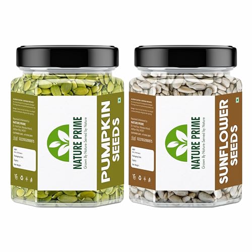 Nature prime Raw Pumpkin Seeds - 250g and Sunflower Seeds - 250g for Eating. Protein and Fibre Rich Food For Immunity Booster Diet Pack (JAR Pack) (250g+250g) Amazon.in: Grocery & Gourmet Foods