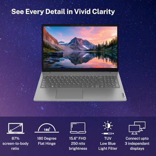 Lenovo V15 Intel Core i3 13th Gen (16GB RAM/512GB SSD/Windows 11 Home/Office 2024/Iron Grey) 15.6" FHD (1920x1080) Antiglare 250 Nits Thin & Light Laptop/1Y Onsite/1.65 kg, 83CCA08KIN Amazon.in: Electronics - Image 3