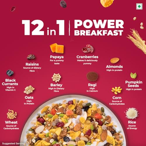 Kellogg's Muesli Fruit Nut & Seeds 750G | 12-In-1 Power Breakfast | India'S No. 1 Muesli | Multigrain Breakfast Cereal Amazon.in: Grocery & Gourmet Foods - Image 4