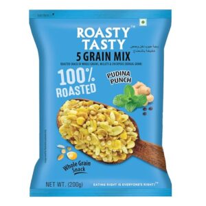 Roasty Tasty 5 Grain Mix Roasted Snack Of Whole Grain & Millets With Pudina Punch Roasted Namkeen Snacks 200G (Pack of 2) |Healthy Snacks For All|No Trans Fat|Export Quality|Great Diet Snack For Weight Loss  Amazon.in: Grocery & Gourmet Foods