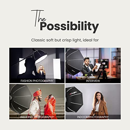 DIGITEK® (DSBH-065) Portable 65cm Octa Soft Box Kit with S2 Type Bracket, 2 White Diffuser, Silver Particle Baffle, Collapsible Nylon Cover, Carry Case, Compatible with Speedlights Amazon.in: Electronics - Image 3