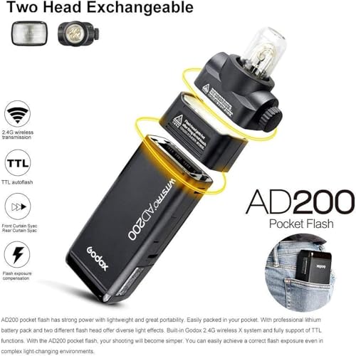 GODOX AD 200 Pocket Flash, Black Amazon.in: Electronics - Image 2