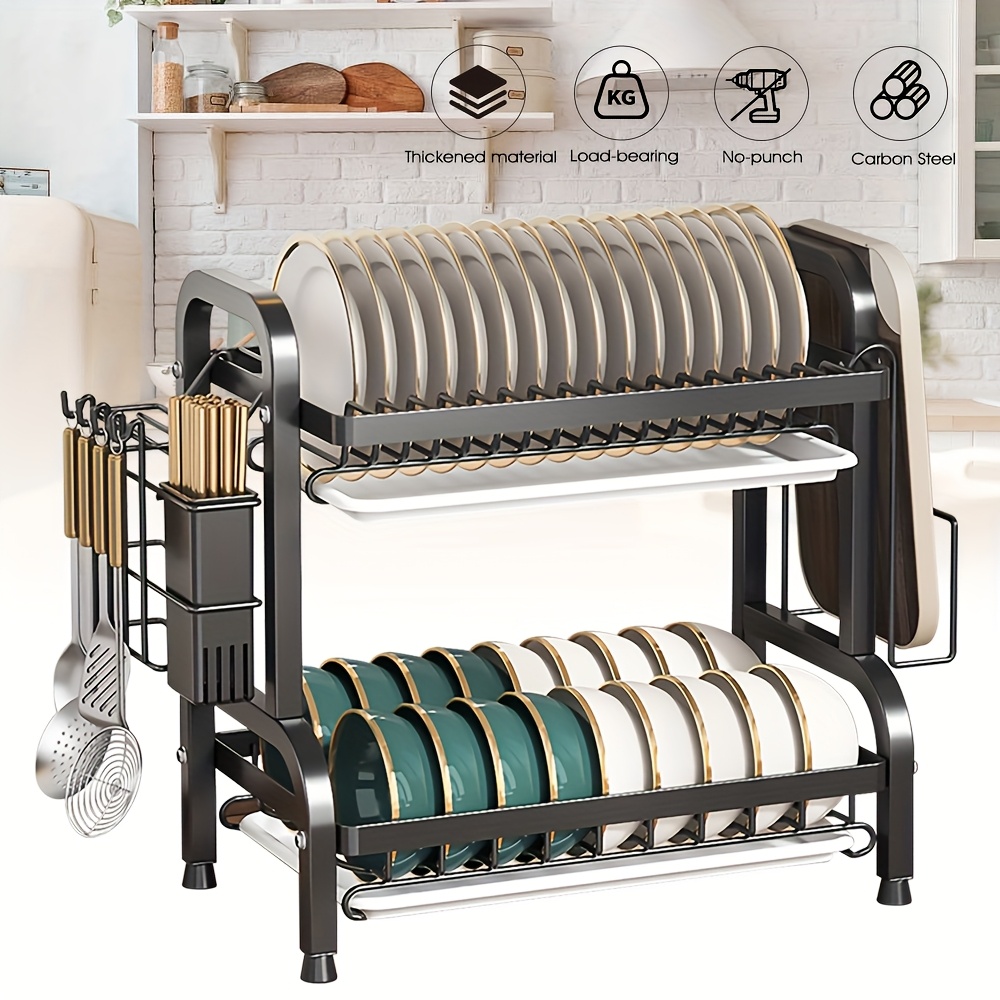 1Pc Large Kitchen Double Layer Storage Rack