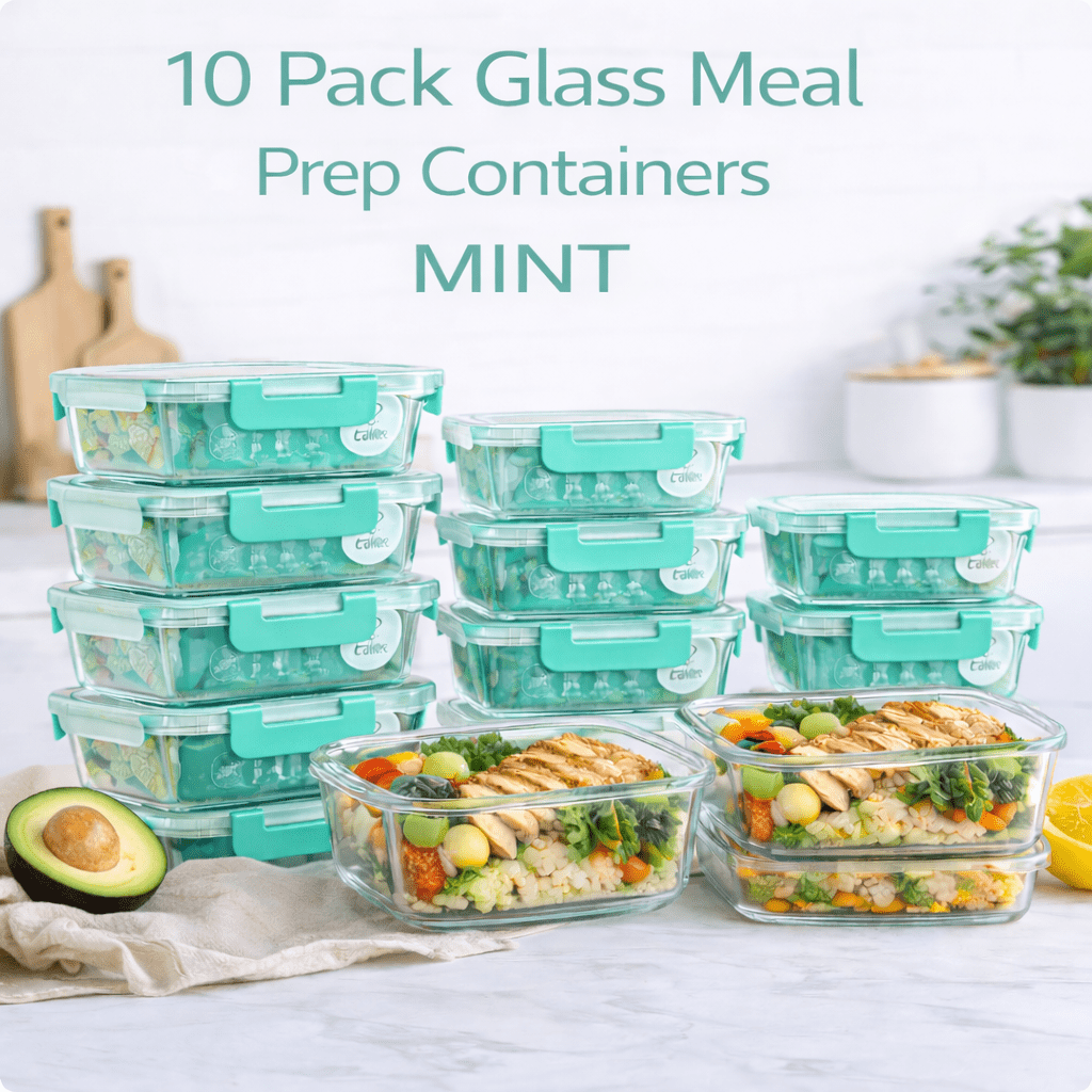 10-Pack Glass Food Storage Containers With Airtight Lids For Meal