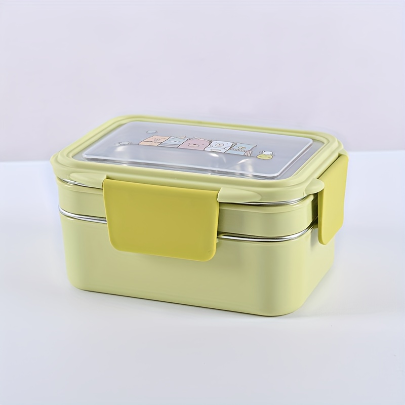One Portable Stainless Steel Lunch Container Featuring Compartments