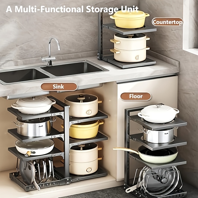 Adjustable Storage Rack For Kitchen Cabinets