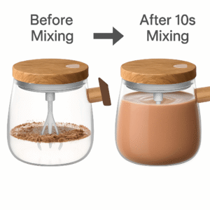 1Pc Mug With Lid Self Stirring Coffee With Handle Anti-Scalding