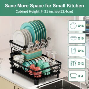Spacious Dish Drying Rack For Kitchen Countertop