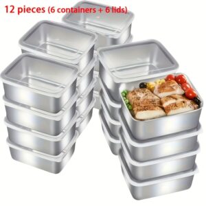 12Pcs Stainless Steel Food Storage Container Set