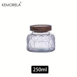 [Retro Patterned Jars] 1/3Pcs Set Of Retro Crabapple Patterned Glass