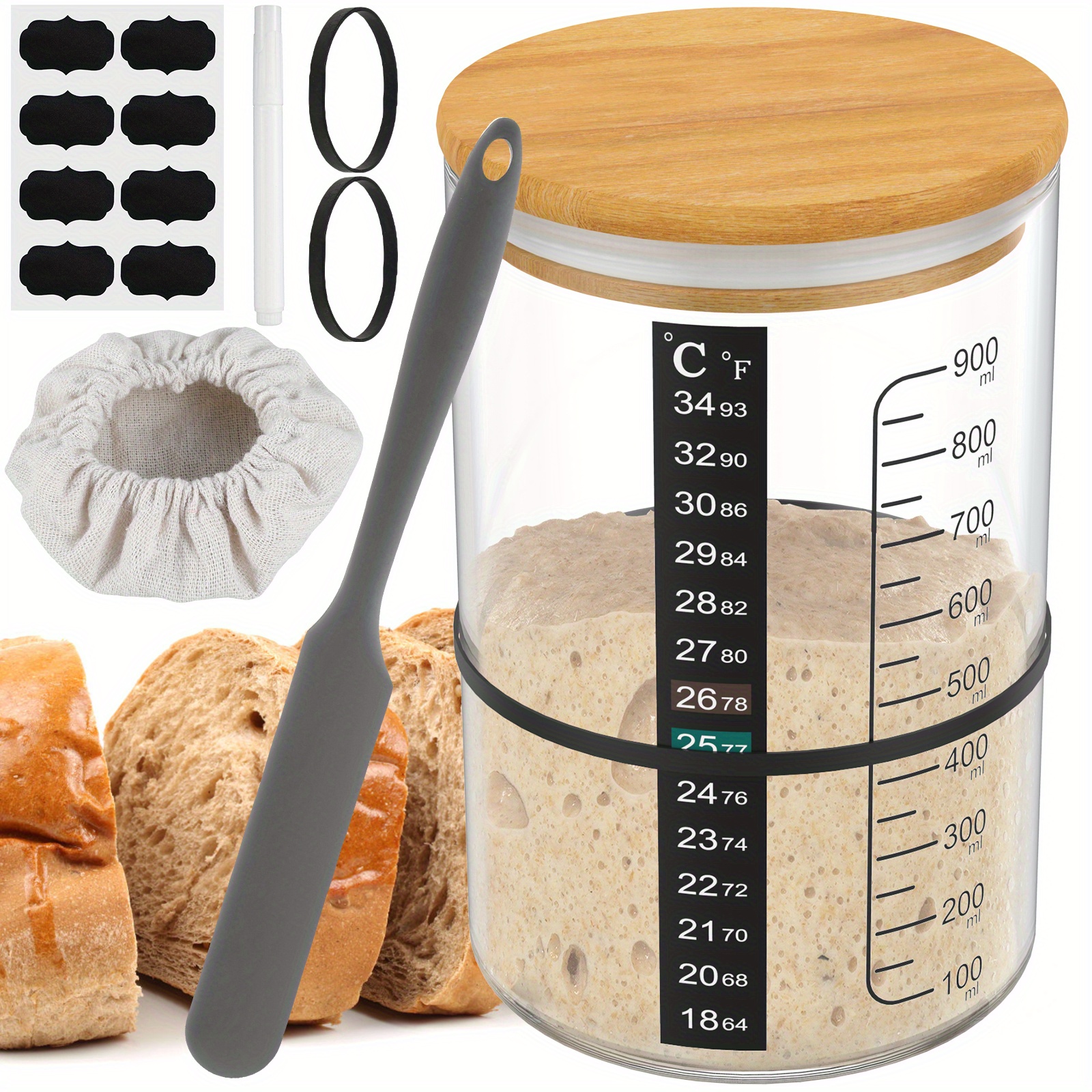 9Pcs Kit For Sourdough Starter Jars