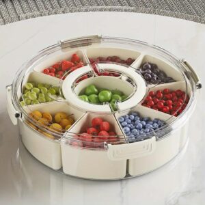 9-Compartment Clear Snack Organizer With Handle