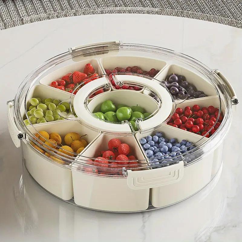 9-Compartment Clear Snack Organizer With Handle