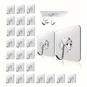 30Pcs Transparent Adhesive Hooks