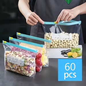 Zipper Storage Bags In Three Sizes: 40/50/60 Pieces