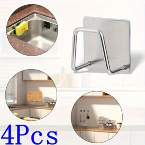 Set Of 2/4/6 Stainless Steel Sponge Holders For Kitchen Sinks