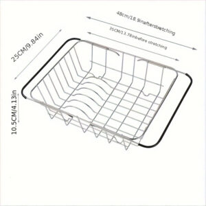 1Pc Retractable Stainless Steel Sink Strainer Drain Rack