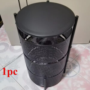 Three-Tier Rotating Circular Storage Rack