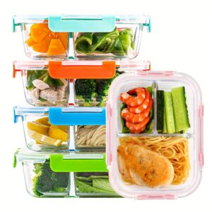 5-Pack High Borosilicate Glass Food Storage Containers