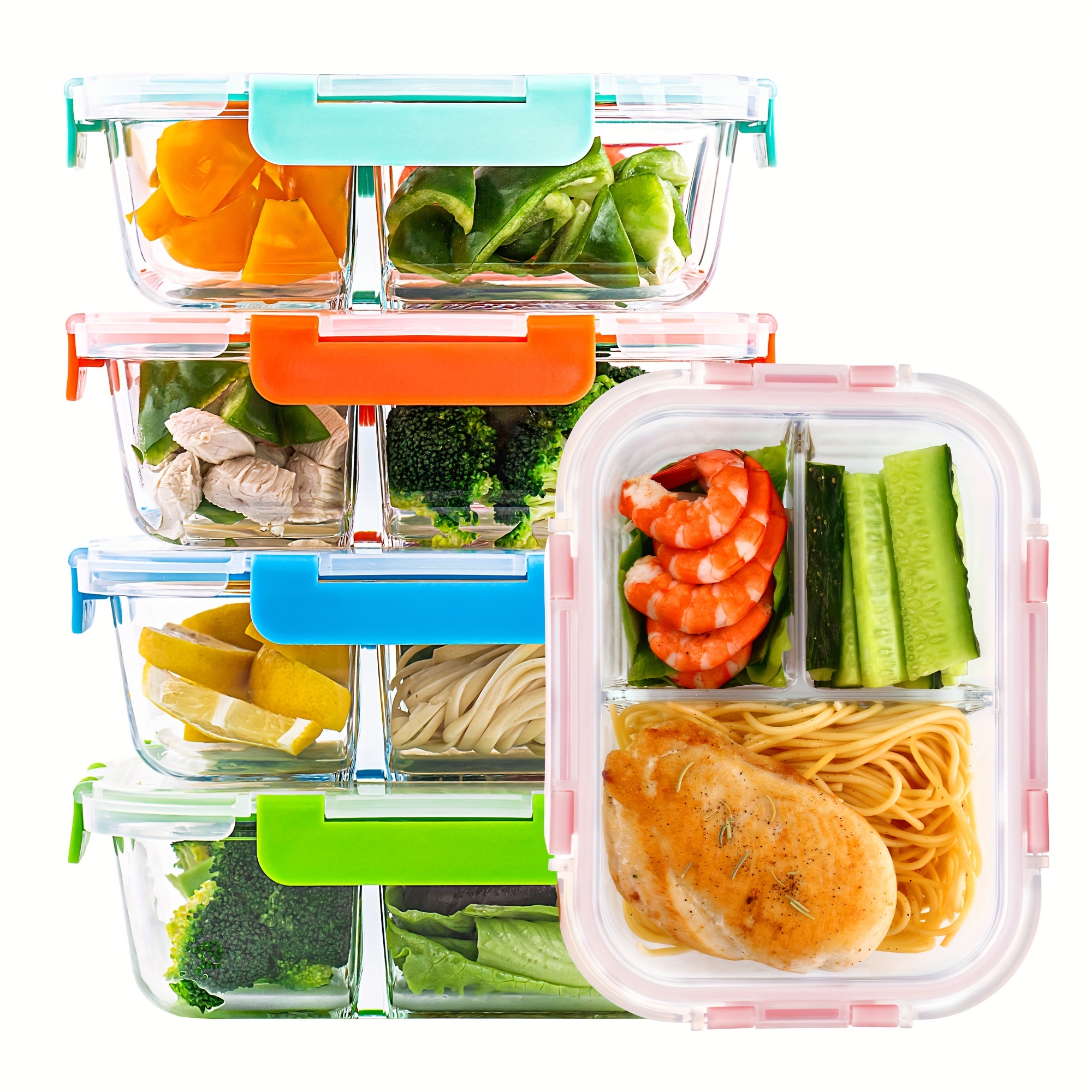 5-Pack High Borosilicate Glass Food Storage Containers