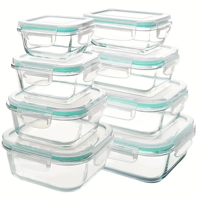 16Pcs Of Sealed Lid Food Storage Container Glass