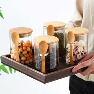 4Pcs 16.9Oz (Jar+Spoon)1 Set: Sealed Glass Storage Jar With Spoon